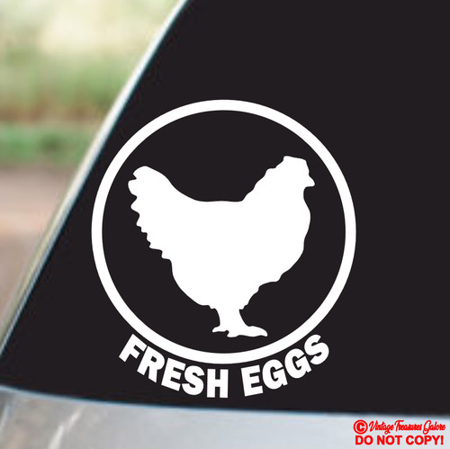 Fresh eggs vinyl decal sticker - fresh,