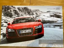 Audi R8 Coupe & Spyder UK Sales Brochure Oct 2011 (2012 model year) V8 and V12