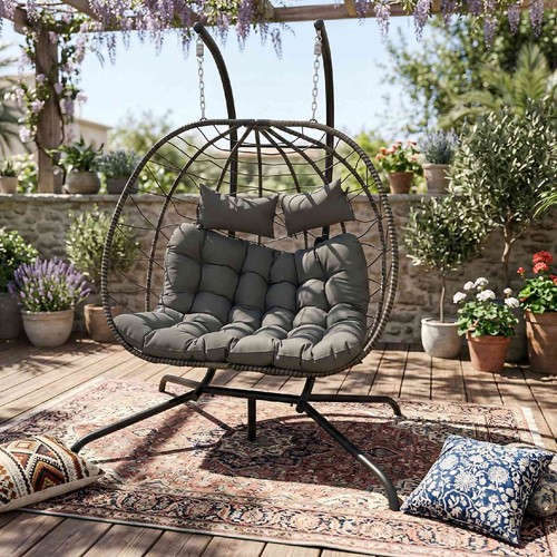 Hanging egg chair double with - hanging,