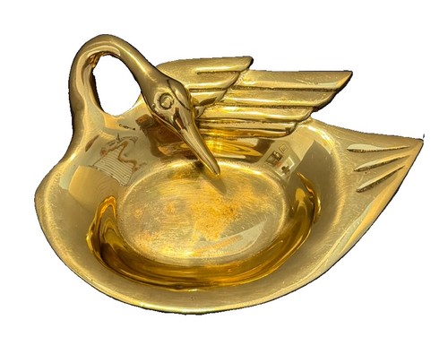 Vtg solid brass swan - vtg,