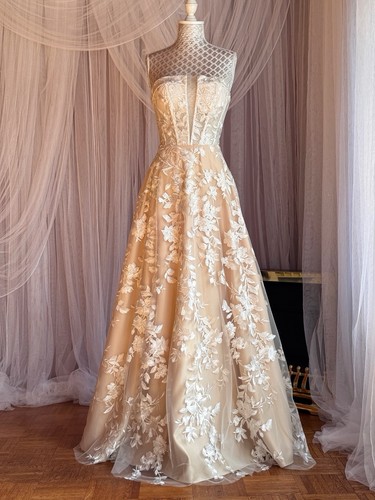 Evening dress champagne line - evening,