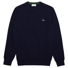 LACOSTE Men's Navy Crew Neck Jumper Sweater Knit Size S 3 AH1985 Small BNWT