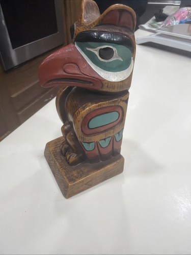 Hand carved wood - wood, raven