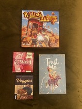 Board Game Bundle - Rolling Bandits, Trust Me, Tape Worm & Veggies. Great Fun