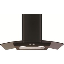 CDA ECP72BL 70cm Black Glass Chimney Cooker Hood Extractor Fan