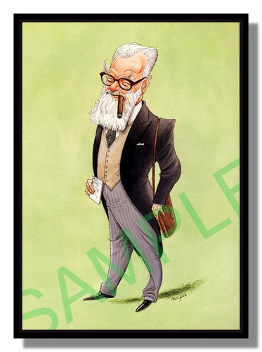 Framed caricature phil bull - framed,