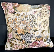 Vtg. 11"x11" Tapestry Floral