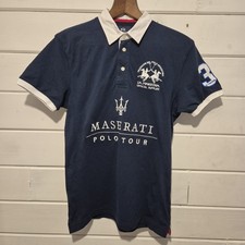 La Martina Maserati Polo Shirt Sz Medium Slim Fit Number 3 