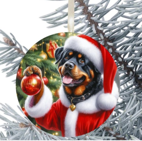 Rottweiler dog hanging bauble - dog,
