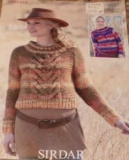 Sirdar Indie Knitting Pattern Lady's Stand Up Neck & Roll Neck Sweaters 9591
