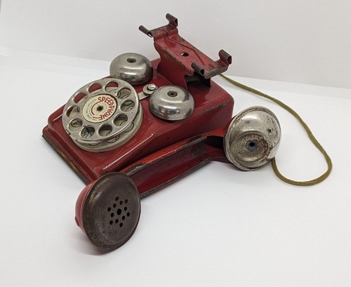 Vintage red toy - red, phone