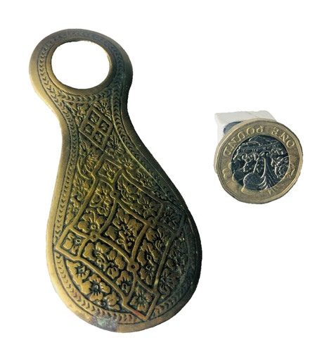 Brass shoe horn indian - horn, metal