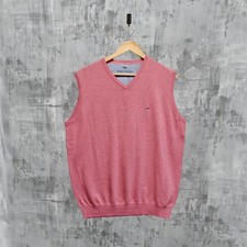 Fynch-Hatton Pink V-Neck Sleeveless Jumper Superfine Cotton Knit Vest Size L