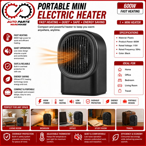 Portable electric heater 600w - portable,