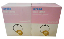 GoodHome Toroba Black/Gold Effect Plug-in Wall Light x2 ( Pair )