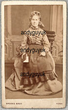 CDV POCKLINGTON COLLECTION LADY IN BONNET BOOK BROOKS YORK ANTIQUE PHOTO