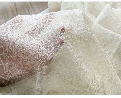 Rose wrinkled wedding dress - rose,