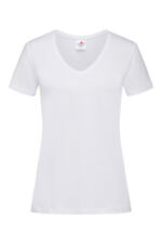 Womans Ladies Womens Fit Plain Cotton Short Sleeve Vee V-Neck Tee T-Shirt Tshirt