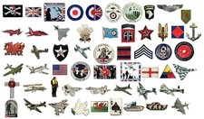 Military Army Navy RAF Aircraft Churchill Spitfire Lancaster SAS WW1 WW2 Badges