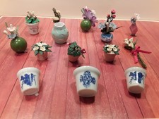 JOB LOT   15 x DOLLS HOUSE MINIATURE HOUSE PLANTS / POTS