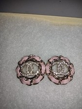 CHANEL CC Logo Rhinestone Gold