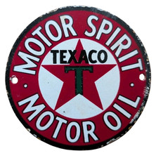 TEXACO MOTOR OIL SIGN - ENAMEL