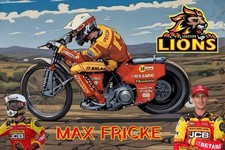 LEICESTER LIONS--MAX FRICKE--SPEEDWAY PROGRAMME BOARD
