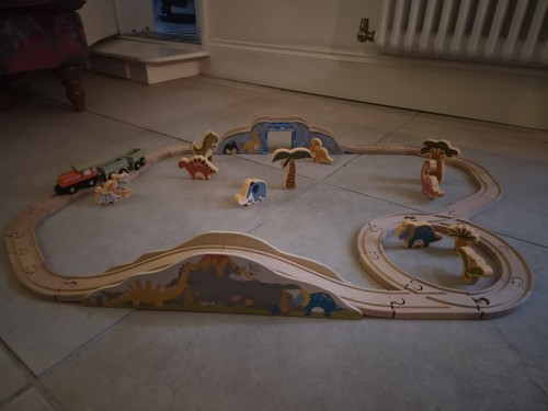 Large wooden dinosaur train - large,