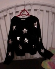 Kids Black Jumper Silver