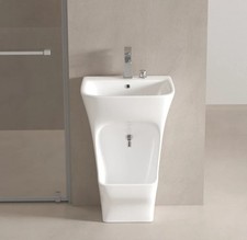 WuduWorld Dual Level  Wudu Basin, Tap & Fittings. Large foot wash & Square sink