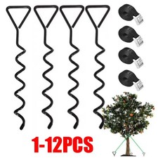 12pcs Heavy Duty Trampoline Anchor Ground Pegs Tie Down Kit Corkscrew Spira UK