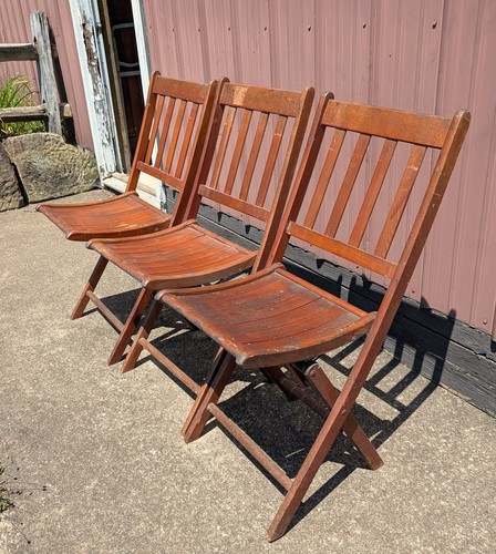 Set antique wood folding - 3,