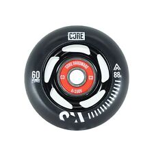 CORE Aero Inline Skate Wheels 60mm - Black (4 pack + Bearings) Metal Core