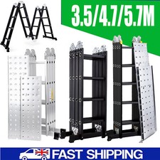 Aluminium telescopic ladder - aluminium,