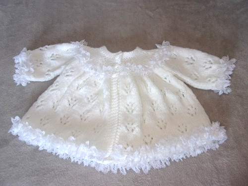 Hand knitted white with - knitted,