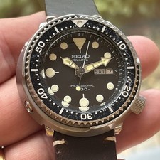 Vintage 1984 Seiko 7549-7010 5J Black Bezel 300m Diver, serviced, new strap RARE