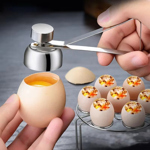 Stainless steel egg topper - stainless,