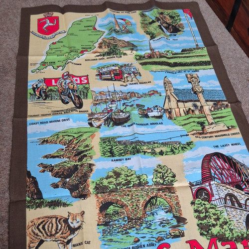Vintage isle man map tea - isle, of