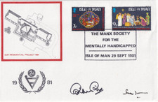 1981 Isle of Man Disabled first day cover signed Brian Rix Lord Snowdon