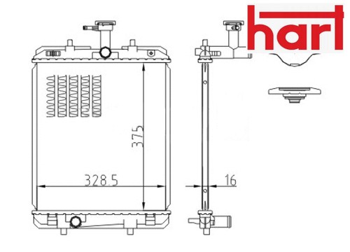 Coolant radiator 607 340 - 607,