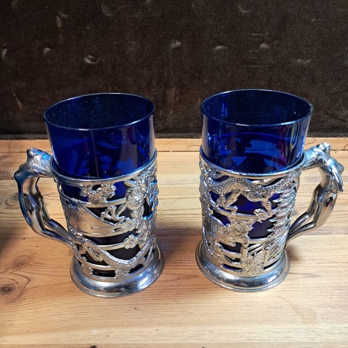 Metal cups oriental dragon - metal,