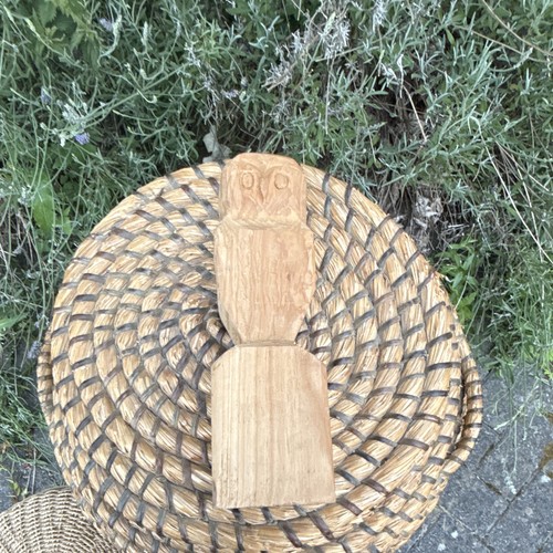 Carved wooden owl ornament - carved,