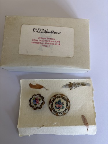 Vintage floral enamel buttons - vintage,