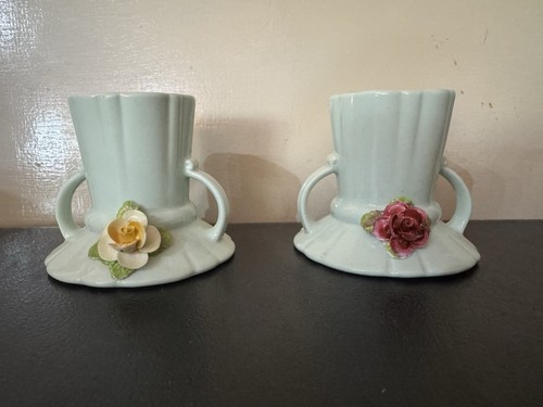 Pair bone china - bone, vases