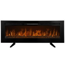 Monster Shop Electric Wall Mounted Inset LED Black Fireplace Customer Return UG