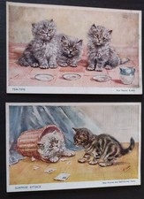 2 X Mabel Gear Cat Postcards