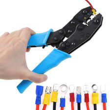 Ratchet Crimper Plier Cable Wire Electrical Crimp Tool Terminals Crimping Kit 9"