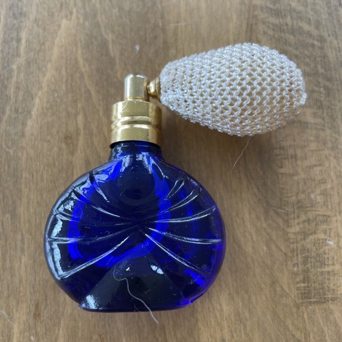 Blue glass perfume scent - perfume,