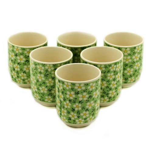 Herbal tea cups green - cups, daisey
