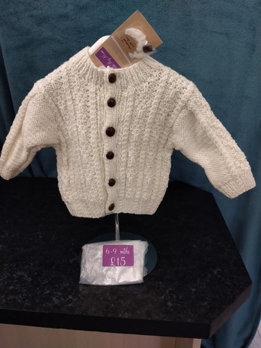 Mths cream aran cardigan - 6-9,